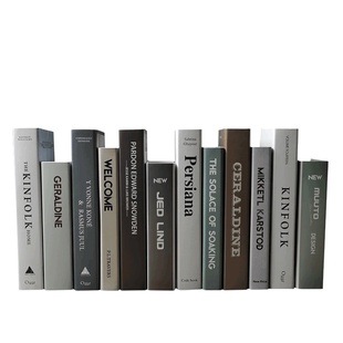 欧璟美 现代英文装饰假书摆件 摄影道具书服装店铺家居简约仿真书