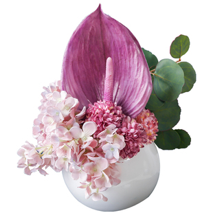 晶华造花原创设计仿真花艺桌面蕙兰花艺小摆件家居样板房洽谈桌