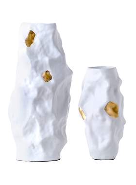 不规则异形样板房间陶瓷白色花器