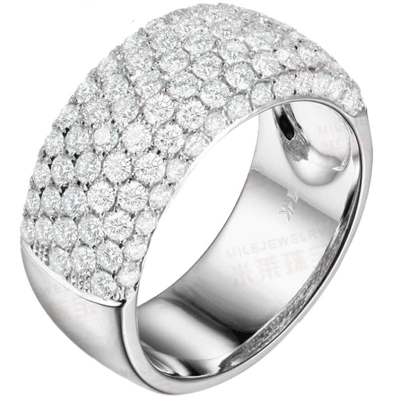 米莱珠宝 1.65克拉钻戒男女款钻石18K金戒指支持定制配证书
