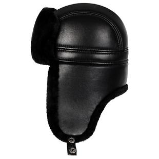 真皮保暖东北雷锋帽男士中老年爸爸冬季护耳老人棉帽爷爷羊皮帽子