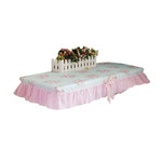 韩版田园梳妆台布床头柜罩桌布茶几布盖巾电脑桌布艺罩套蕾丝粉色