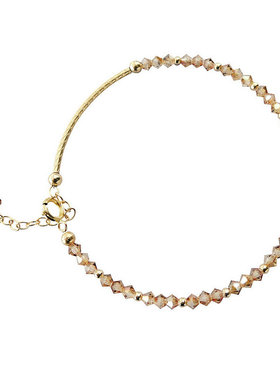 菱形美国包金单圈不掉色水晶手链