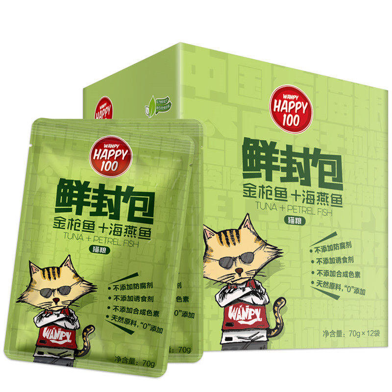 顽皮猫用鲜封包70g*12袋猫咪湿粮