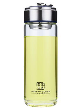 带提环便捷钢化防摔单层玻璃杯