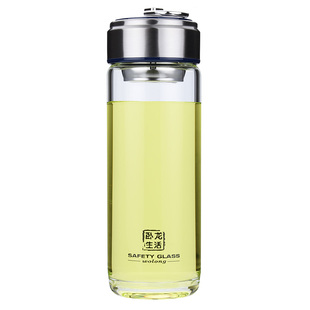 卧龙单层玻璃杯带提环迷你高颜值茶杯男女钢化防摔加厚小喝水杯子