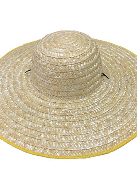 草帽麦秆手工编制夏天钓鱼帽子