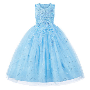 儿童裙子夏装2021新款超洋气6小公主蓬蓬裙8岁中长款12走秀礼服裙