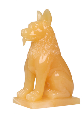 天然玉石办公室狼狗摆件