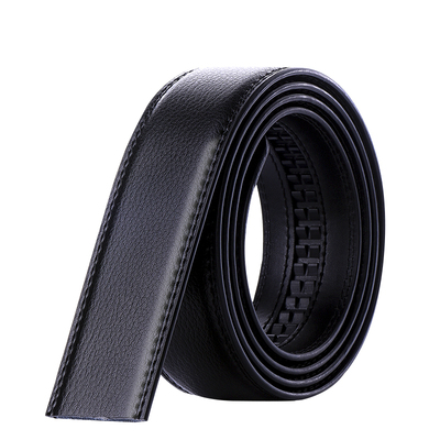 无头皮带男士牛皮腰带自动扣带身