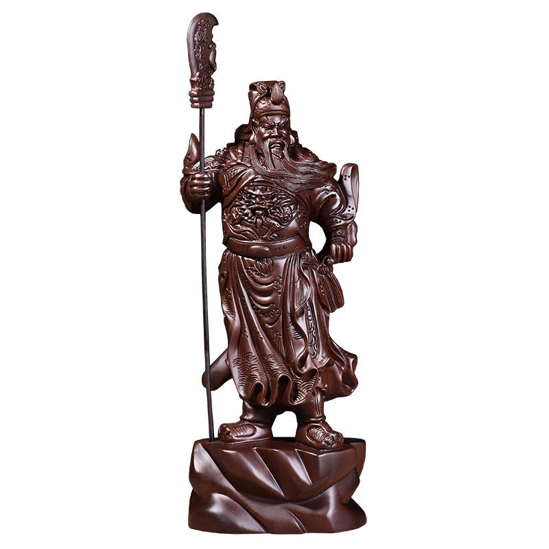 摆件客厅佛像关羽武财神黑檀木雕