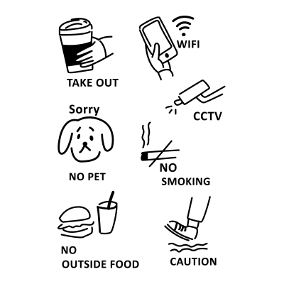 禁烟wifi小心滑倒外带标识即时贴
