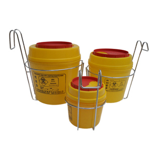 医用利器盒架子医疗锐器盒方形5L挂架铁质挂篮圆形3托架4升放置架