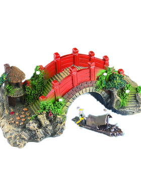 摆件养鱼道具装饰品造景假山流水