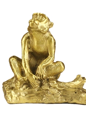 铜猴子摆设桃如意金属家居装饰