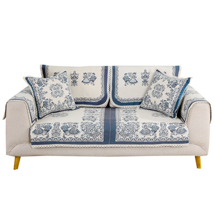 菲诗曼尔防滑棉麻沙发垫靠背巾老粗布加厚沙发巾扶手坐垫飘窗包邮