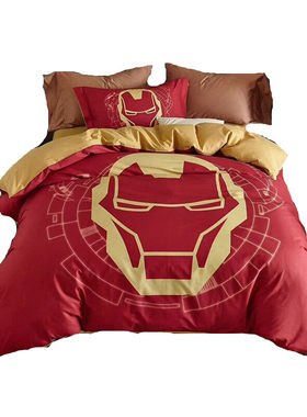 钢铁侠四件套纯棉薄利床单款卡通