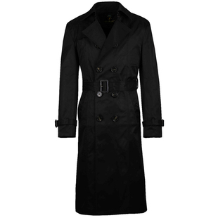 URSMART正品风衣男长款双排扣男士风衣英伦经典时尚外套男风衣