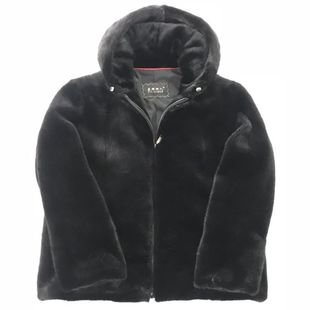 2018款男士貂皮大衣整貂男款进口天鹅绒水貂修身风衣长款外套