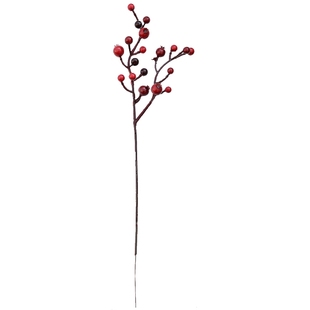 秋实果红果装饰仿真蔓越莓浆果摆件复古红豆枝圣诞节手工制作材料