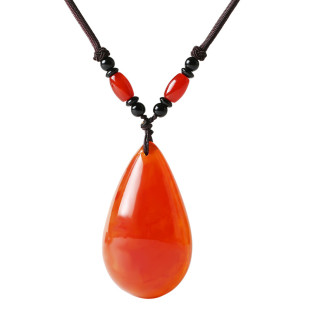 复古风秋冬琥珀蜜蜡项链长款大气高档血珀毛衣链吊坠男女时尚挂饰