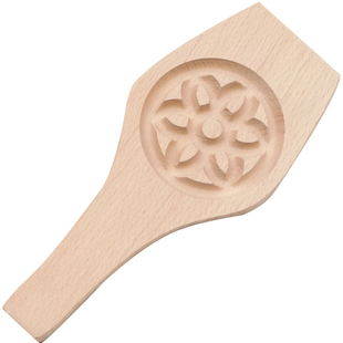 实木榉木质月饼模具 广东特产米糕点印模六瓣圆梅花糖环饼印家用