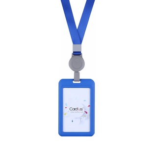 顶天时尚后盖卡套伸缩易拉扣卡套带吊绳定制员工厂牌挂牌挂脖可伸缩门禁卡套带一体伸缩吊绳多功能工作证牌