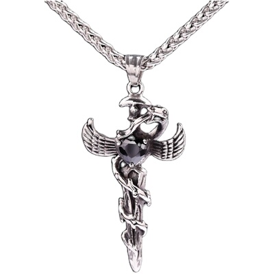 潮男法国idee灵蛇吊坠项链