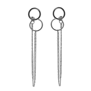 BTS防弹少年团金泰亨同款耳环耳饰男 韩国长款链条耳链女钛钢耳钉