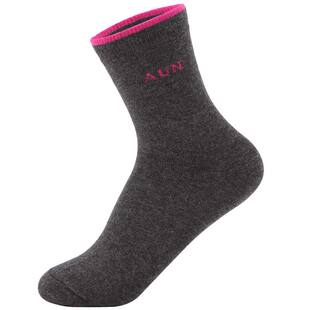 AUN防臭袜子 女士纯棉袜纯色中筒袜全棉质商务袜吸汗秋冬款女棉袜