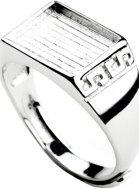 封底光面925纯银空托南红戒指托