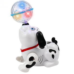 海狮顶球旋转电动发光带音乐小狗狗仿真走路跳舞1-2-3岁儿童玩具