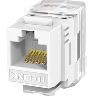 普联TP-LINK TL-EJ5e02 CAT5e超五类非屏蔽信息模块180度打线8芯网络综合布线工程T568A/B标准线序铜镀金防火