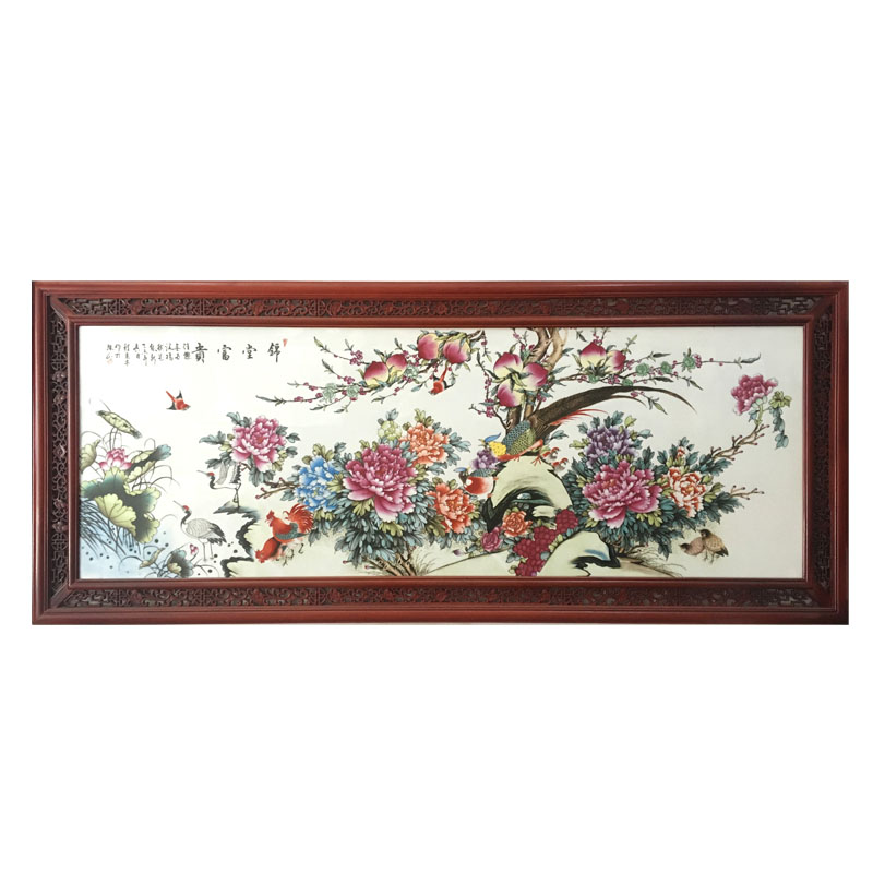 名家手绘客厅瓷板画客厅装饰画