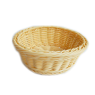 原创设计仿藤圆形多款手工编织篮水果盆零食收纳篮零散东西收纳筐