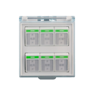 浴霸六开开关 86型带盖透明浴室风暖六合一6开卫生间防水面板开关