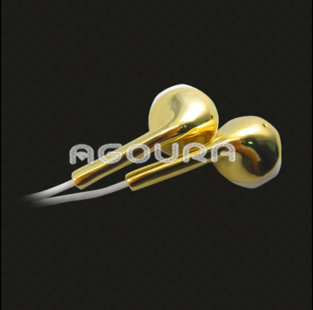 Luxury Platinum Plated Inear Headphones,Genuine Gold Earphone For