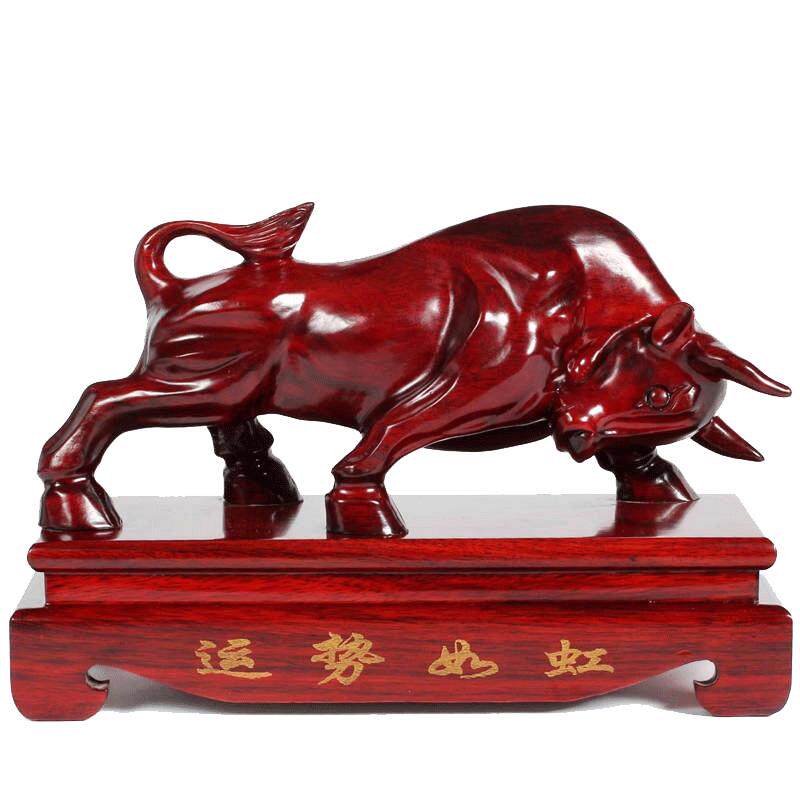 工艺品华尔街牛玄关红木雕刻