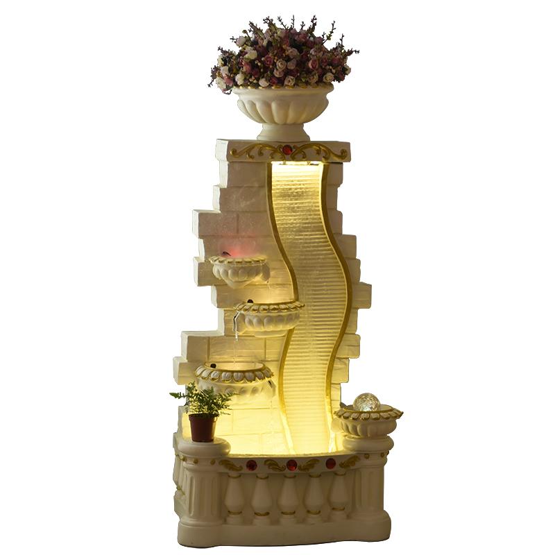 欧式风大鱼池喷泉水景摆设装饰品