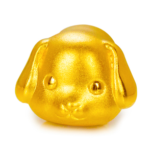 3D硬黄金足金本命年12生肖穿珠配件鼠牛虎兔龙蛇马羊猴鸡狗猪