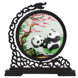 苏绣双面绣成品小摆件苏州手工刺绣送老外礼物屏风装饰台屏工艺品