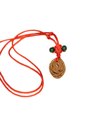 婴儿孕妇本命年平安野生桃核项链