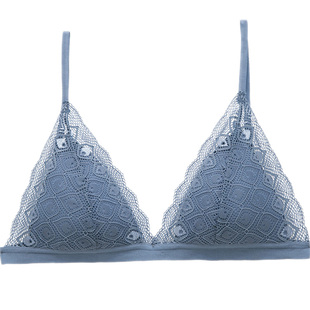夏季bralette法式内衣真丝无钢圈文胸薄款小胸平胸少女超薄三角杯