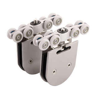 静音无框玻璃移门吊轮滑轮浴室淋浴房移门滑轮吊轨移推拉门卫生间