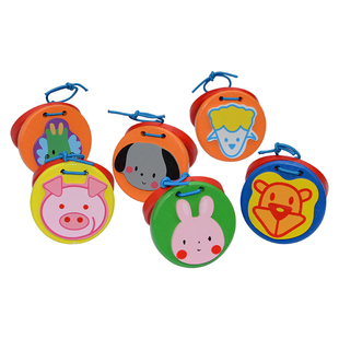 木质响板塑料奥尔夫早教音乐教具儿童口才用打击乐器哒哒板圆舞板