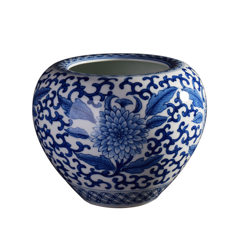 景德镇陶瓷摆件 青花瓷器客厅装饰品简约现代中式台面花瓶工艺品