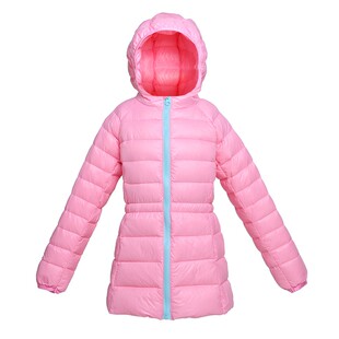 女童羽绒服小学生新款轻薄中大童韩版白鸭绒女童中长款保暖外套