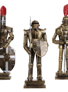 中世纪风铁艺武士酒吧橱窗摆件