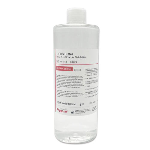 PBS缓冲液 磷酸盐缓冲液 pH7.2- 7.4 0.01M 500mL PH1812 PHYGENE