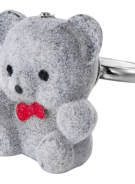 可爱小熊纯银ins潮风随形戒指